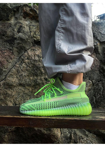 КРОССОВКИ ЖЕНСКИЕ ADIDAS YEEZY BOOST 350 V2 YEEZREEL АДИДАС ИЗИ БУСТ No Brand зелёные демисезоны (369389312)