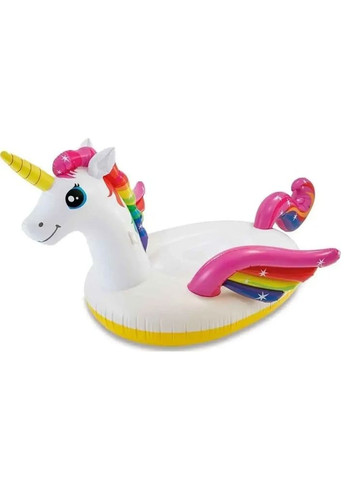 Дитячий надувний матрац іграшка Єдиноріг 57561 NP для відпочинку в басейні, розмір 201 на 140 на 97 см Intex (361409453)