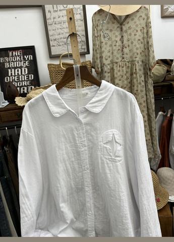 Белая спортивная, классическая, повседневный, кэжуал рубашка однотонная No Brand с длинным рукавом