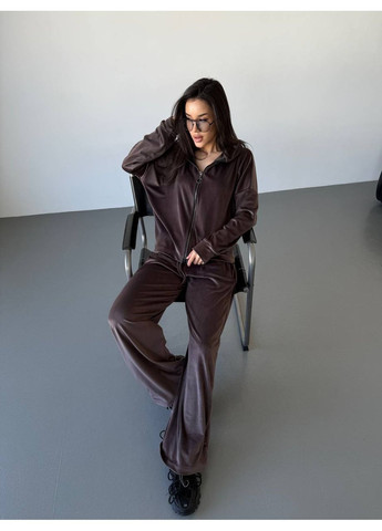 Костюм спортивний в стилі оверсайз жіночий велюр No Brand (365063670)