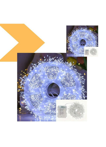 Срібна мішурна гірлянда з дистанційним керуванням ВашаБренд WW-1 30m 900L white wire (47392-_444) XPRO (367185611)