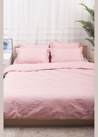 Комплект постельного белья Satin Stripe полуторный 143х210 наволочки 2х40х60 (MS-820003620) Moon&Star stripe pink (288043555)