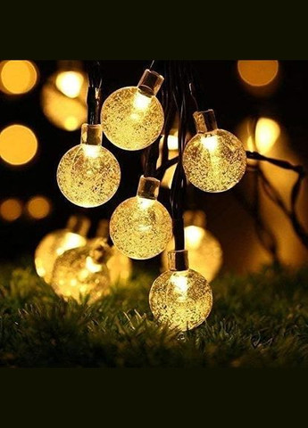 Уличная светодиодная гирлянда Solar 7 метров 50 LED на солнечной батарее "Хрустальные шары" SunLamp (305572032)