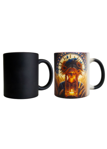 Чашка Хамелеон матовая черная, сублимационная "Ukraine Girl With A Wink" 330 мл 4PROFI (337171663)