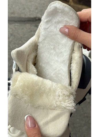 Зимние ботинки женские зимние на меху белые Mengfuna прессованная кожа