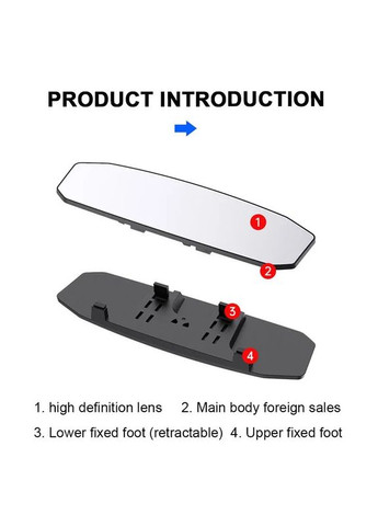 Зеркало заднего вида 29.9 х 9 см No Brand (302242702)