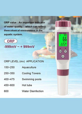 Анализатор качества воды BLE-С600 7 в 1 PH/TDS/EC/ORP/SALINITY/S.G./TEMP комбинированный cмарт Bluetooth Yieryi (347641152)