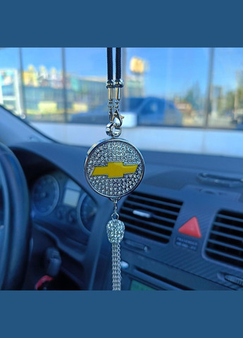 Ароматизатор підвіска зі стразами в авто, підвіска на дзеркало с логотипом авто. Chevrolet (316469348)