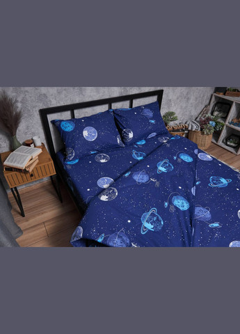 Комплект постільної білизни Бязь Gold Люкс «» євро 200х220 наволочки 2х70х70 (MS-820004807) Moon&Star Planets (293147875)