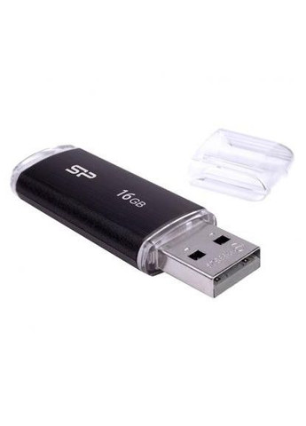 USB флеш накопитель (SP016GBUF2U02V1K) Silicon Power 16GB Ultima U02 Black USB 2.0 (366660286)