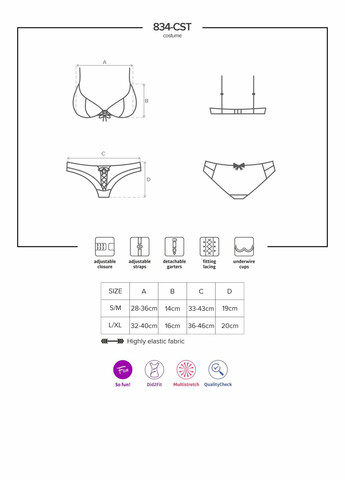 Эротический костюм медсестры 834-CST-6 бело-голубой - CherryLove Obsessive (282965014)