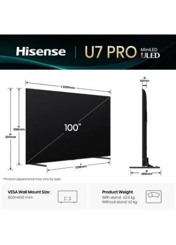 Телевизор (m482157) Hisense 100U7Q PRO (366561424)