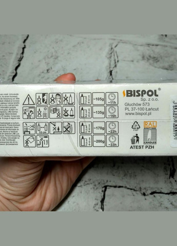 Свічки парафінові перламутр набір 4 шт Золоті Bispol (331633386)