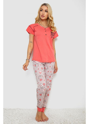 Коралова піжама жіноча з принтом,, 243r0004-p3 Sude