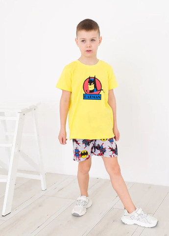 Комбинированный летний комплект для мальчика на лето футболка и шорты бэтмен No Brand