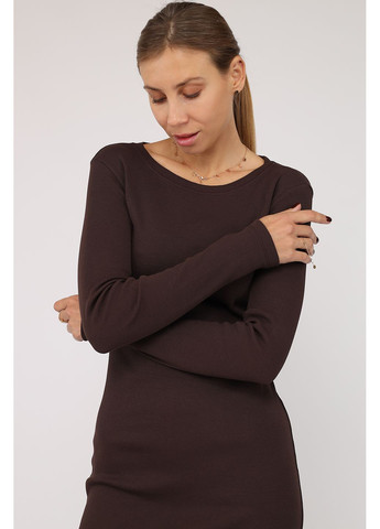 Темно-коричневое платье-футляр женское цвет темно-коричневый cb-00284463 Yuki