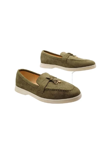 SWIN SHOES Лофери хакі з штучна замша, україна — всесезон (316546971)