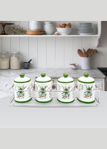 Набір для спецій на підставці кераміка Польова фантазія 5 предметів (MR-20065-04CS) Maestro (334008756)