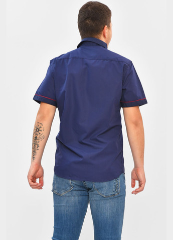 Темно-синяя классическая рубашка однотонная Let's Shop