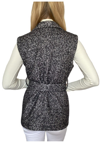 Жіночий приталений жилет з поясом чорно-білий букле Capricious 174 (363967528)