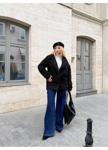 Черное демисезонное Укороченное пальто из мягкого «барашка» на флисе замеры в описании DK/DL Мода без кордонів