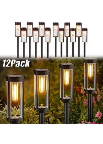 Комплект водонепроницаемых светодиодных солнечных фонарей для дорожек 12 шт. China (351854922)