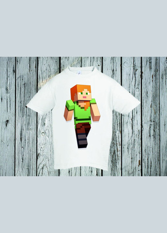 Біла демісезонна футболка youstyle майнкрафт 0264 Gildan