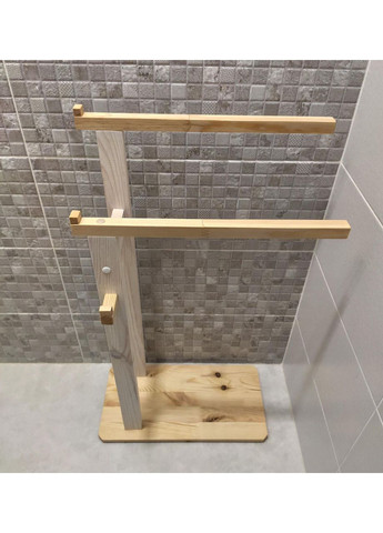 Вешалка для полотенец и одежды в деревянной ванной комнате. Стойка для полотенец на пол. Полудержатель для полотенец из дерева Handmade (372170714)
