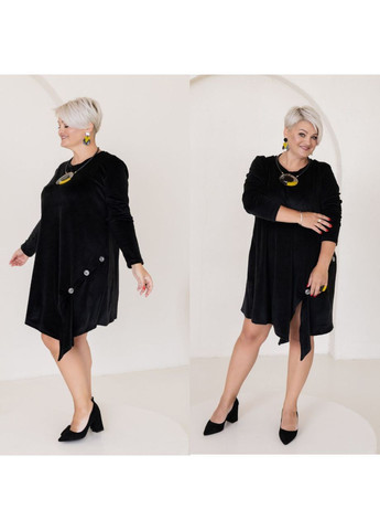 Чорна святковий, вечірня, ділова, кежуал сукня жіноча велюрова Style Point однотонна