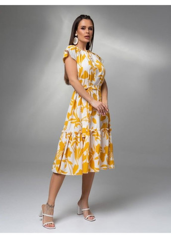 Комбинированное платье 14608 мультиколор ISSA PLUS однотонное