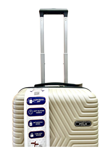 Чемодан Турция Маленький (S) ABS пластик На 4-х двойных колесах 50л ПК017-S Молочный Polo (365309820)