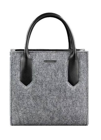 Фетрова сумка жіноча через плече крос-боді Чорнийwood зі шкіряними чорними вставками BlankNote (302009238)