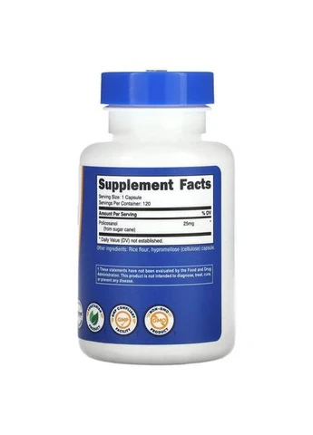 Поликозанол 25 мг 120 капсул Nutricost (387022748)