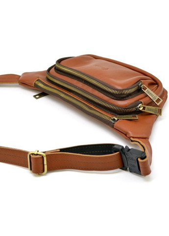 Сумка на пояс через плече чоловіча з натуральної шкіри середня Світло-коричневий 35195 TARWA (333299989)