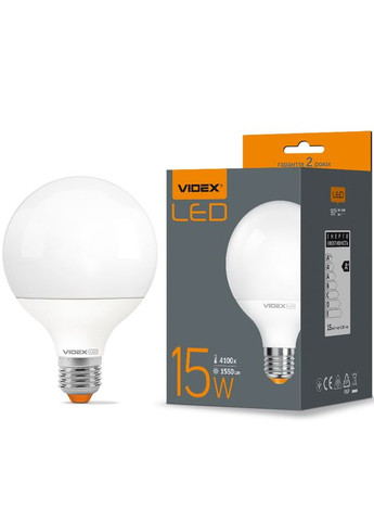 Светодиодная лампа G95e 15W E27 4100K (VLG95e-15274) Videx (282313066)