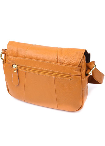 Вместительная повседневная сумка из натуральной кожи для женщин 22968 Рыжий Vintage (348358998)