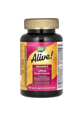 Витамины и минералы Alive! Once Daily Women’s Ultra, 60 таблеток Nature's Way (295898584)