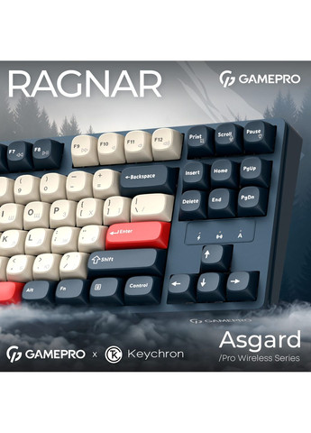 Клавиатура беспроводная Asgard Ragnar Keychron Super Red Switch Blue (MK285BL) GAMEPRO (372011887)