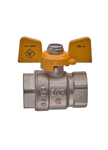 Кран шаровой classic NFC.712-08-3/4" FF ГГМ YELLOW, ручка "бабочка" желтая (NF3135) NOLF (338426285)