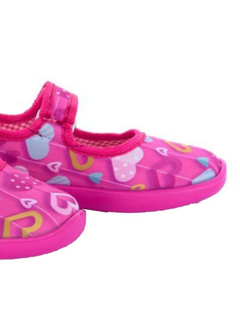 Комфортні рожеві дитячі капці з принтом на липучці No Brand (362270458)