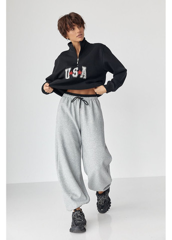 Широкі спортивні штани з начосом Lurex (366241634)