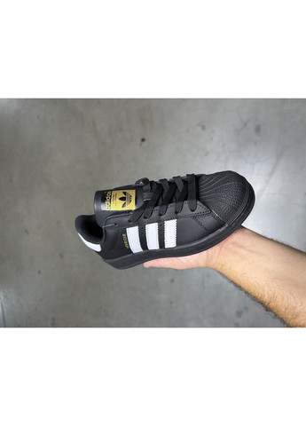 Черные демисезонные кроссовки мужские adidas superstar black адидас суперстар No Brand