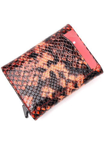 Визитница из натуральной фактурной кожи под змею 20982 Разноцветный Karya (337353084)