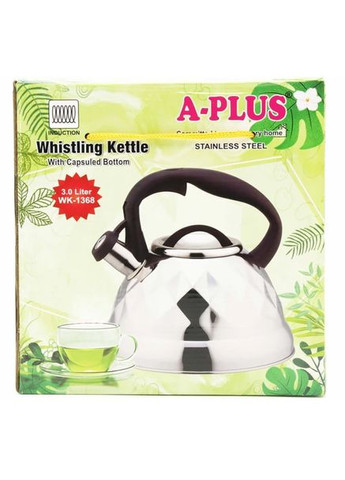Чайник зі свистком із неіржавкої сталі 3 л 1368 для плити A-Plus (360979195)