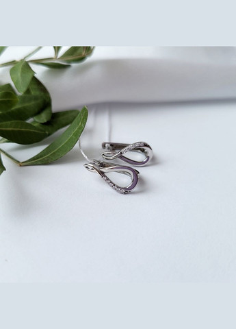 Серебряные серёжки (пара) серьги с Белыми камнями серебро 925 пробы покрыто родием 1561 1.53г No Brand (306741862)