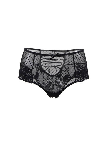 Сексуальні чорні мереживні трусики з високою талією та декоративним шнурівкою Star Night (361670722)