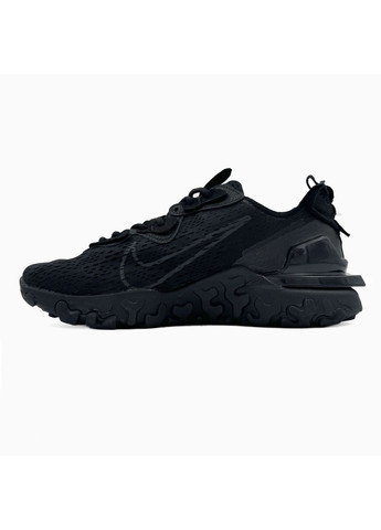 КРОСІВКИ ЖІНОЧІ NIKE REACT VISION BLACK НАЙК РЕАКТ ВІСІОН No Brand чорні демісезони (367176228)