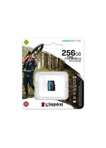 Карта пам'яті microSDXC 256GB Canvas Go! Plus Class 10 UHS-I U3 V30 A2 (SDCG3/256GBSP) Kingston (362454071)