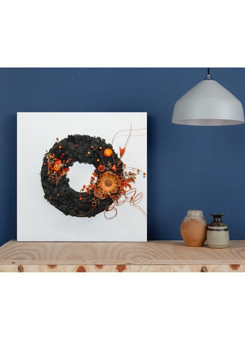 Панно ручної роботи зі стабілізованого моху та рослин Point “Noir Autumn” 40х40 см No Brand (367108548)