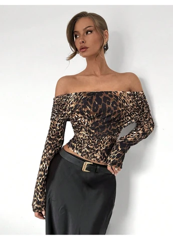 Коричнева блуза SHEIN